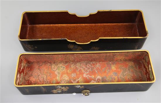 Two Japanese gilt-decorated lacquer boxes, 19th / early 20th century, 18.5cm